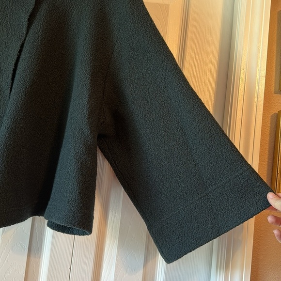 Lafayette 148 Cropped Asymmetrical Button-Front Wool Jacket Forest Green sz S - Picture 7 of 13